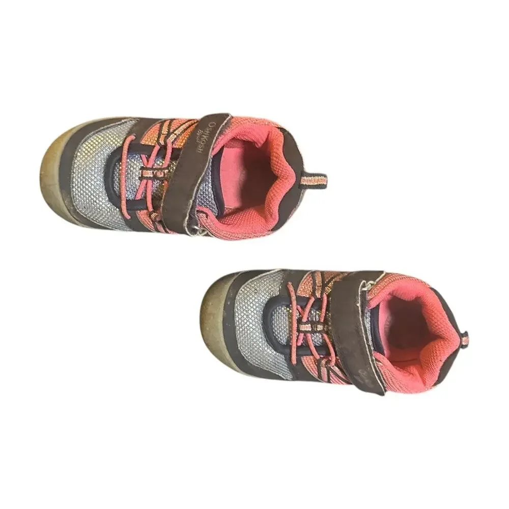 Girls Size 10 OshKosh Bgosh Pink and Gray Sneakers